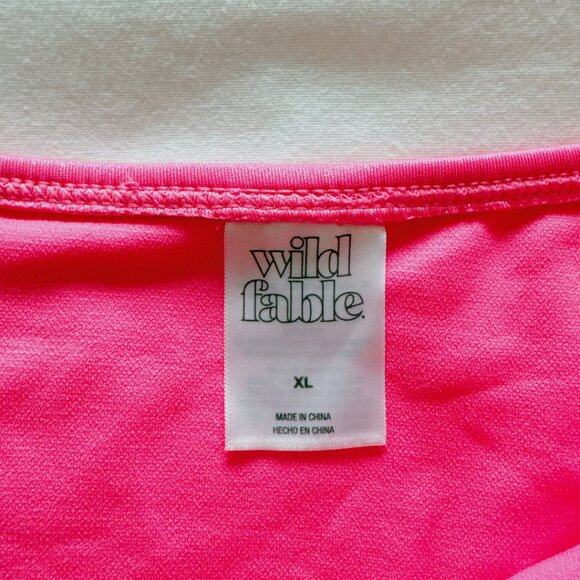 Wild Fable NWT hot pink with sparkle low rise cheeky bikini swim bathing suit XL - Picture 11 of 13
